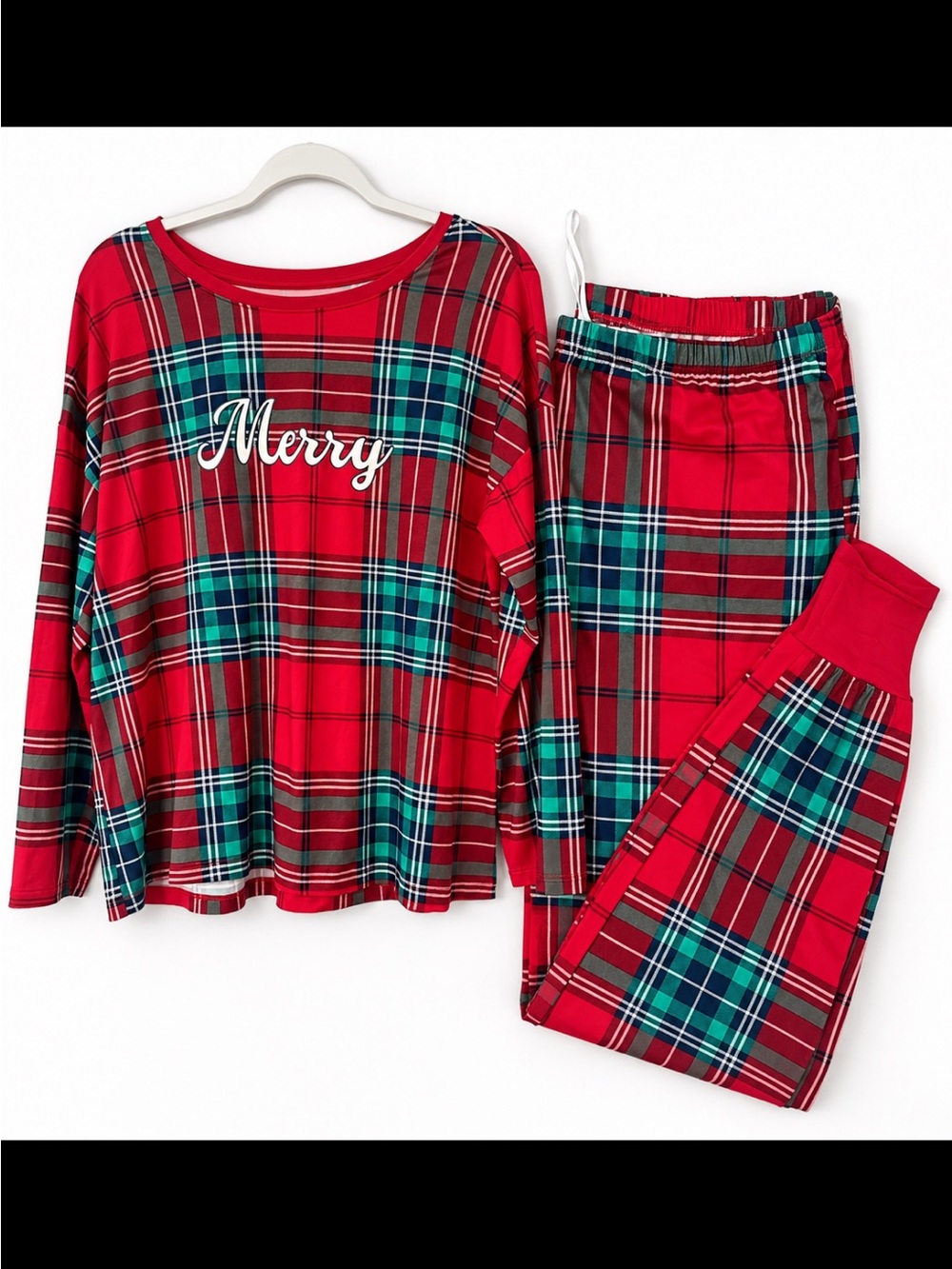 Red Plaid 'Merry' Holiday Pajama Set - Cozy Women’s Sleepwear
